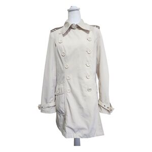 Esprit Double Breasted Trench Coat Ivory Beige Women's Sz M Corpcore